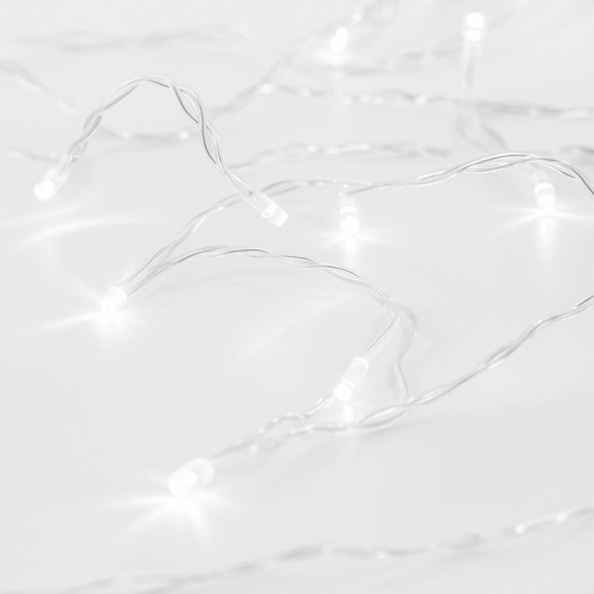 10 LED Clear Cable String Lights - 3 ft. Mini Fairy Lights with Clear Wire - White Indoor Decorative Lighting for Crafts - Bedroom & Holiday Decor