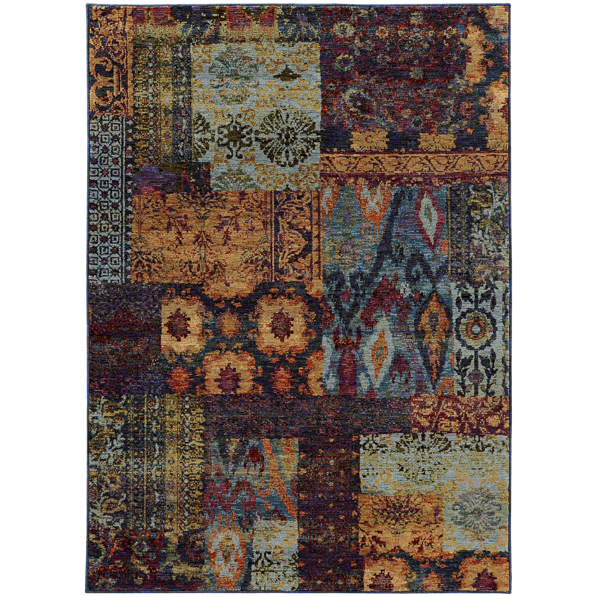 Andorra 7137A 9x12  Rectangle - Multi/ Blue-Nylon/PolyP