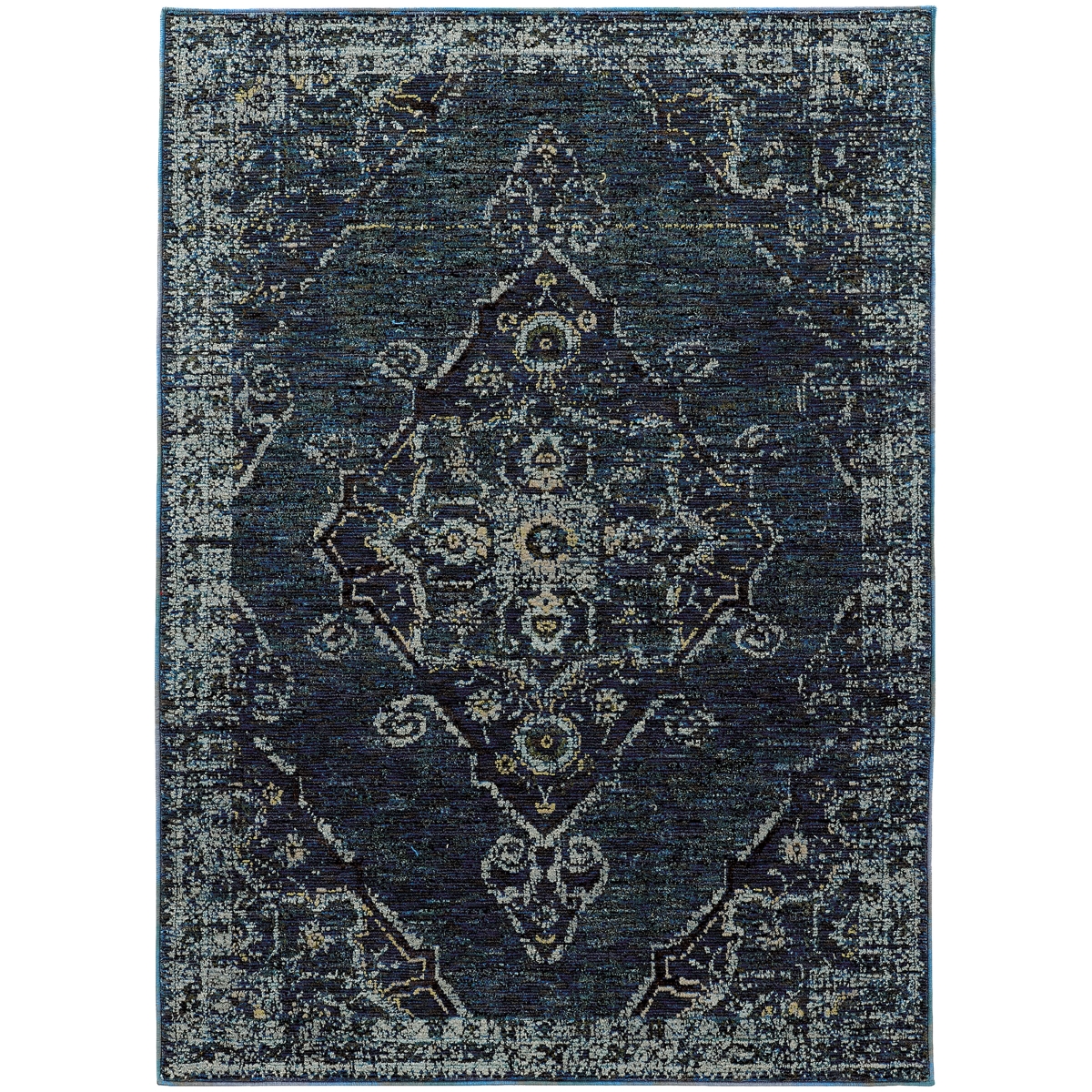 7135F Andorra Blue/Blue-Nylon/PolyP Rectangle Rug - 2x3