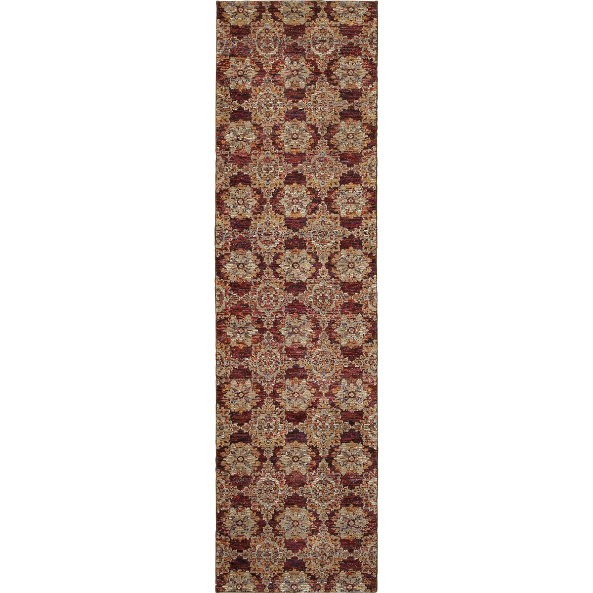 Andorra 6883A 2x8 Runner - Red/ Gold-Nylon/PolyP