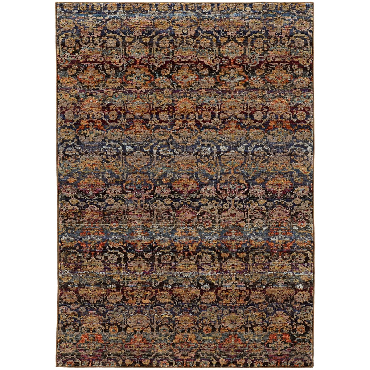 Andorra 6836C 5x8  Rectangle - Multi/ Blue-Nylon/PolyP