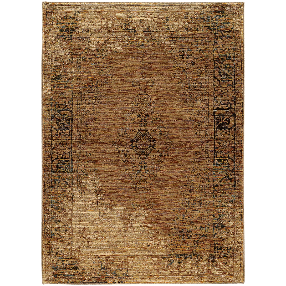 Andorra 6845D 9x12  Rectangle - Gold/ Brown-Nylon/PolyP
