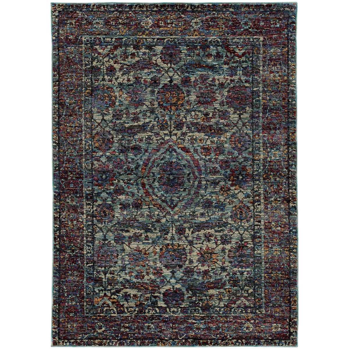 Andorra 6846B 9x12  Rectangle - Blue/ Purple-Nylon/PolyP