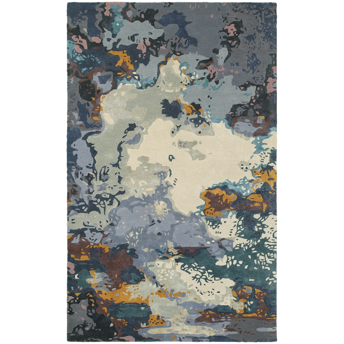 Galaxy 21903 8x10  Rectangle - Blue/ Grey-Wool and Viscose