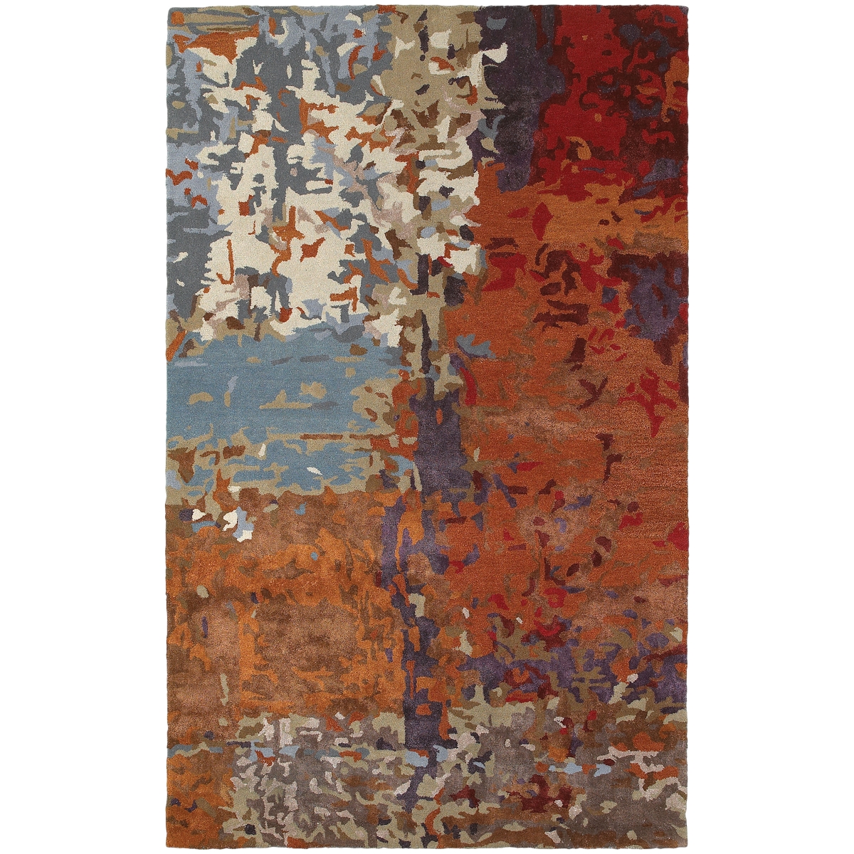 Galaxy 21904 5x8  Rectangle - Multi/ Orange-Wool and Viscose