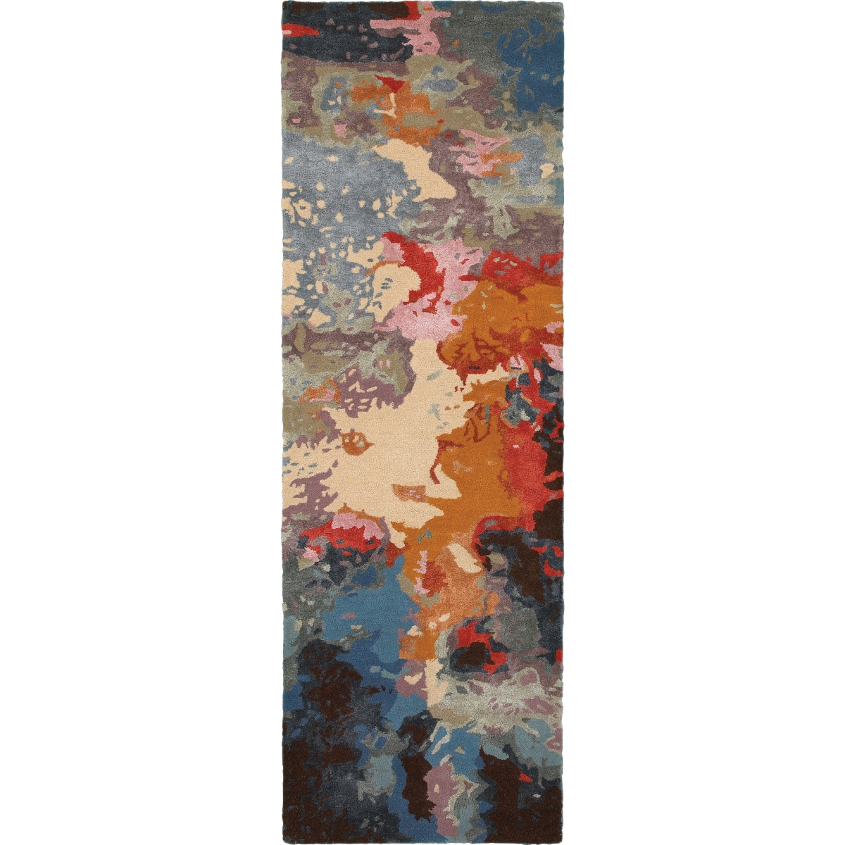 Galaxy 21908 Runner - Multi/Pink - 2'6in. x 8' - Luxurious Wool & Viscose