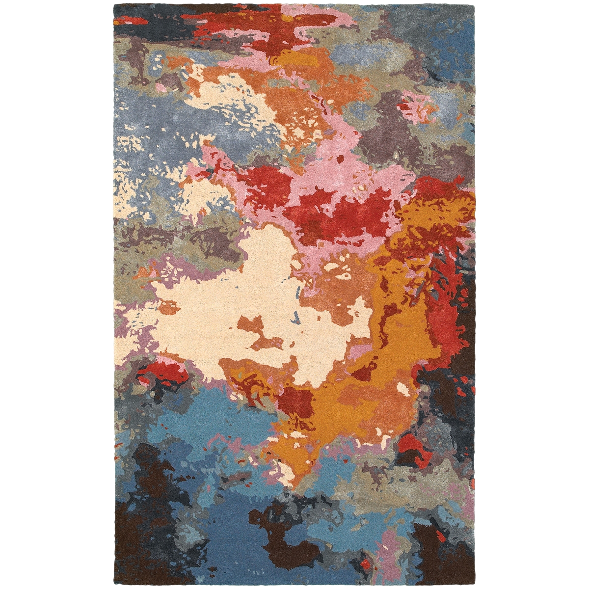 Galaxy 21908 8x10  Rectangle - Multi/ Pink-Wool and Viscose