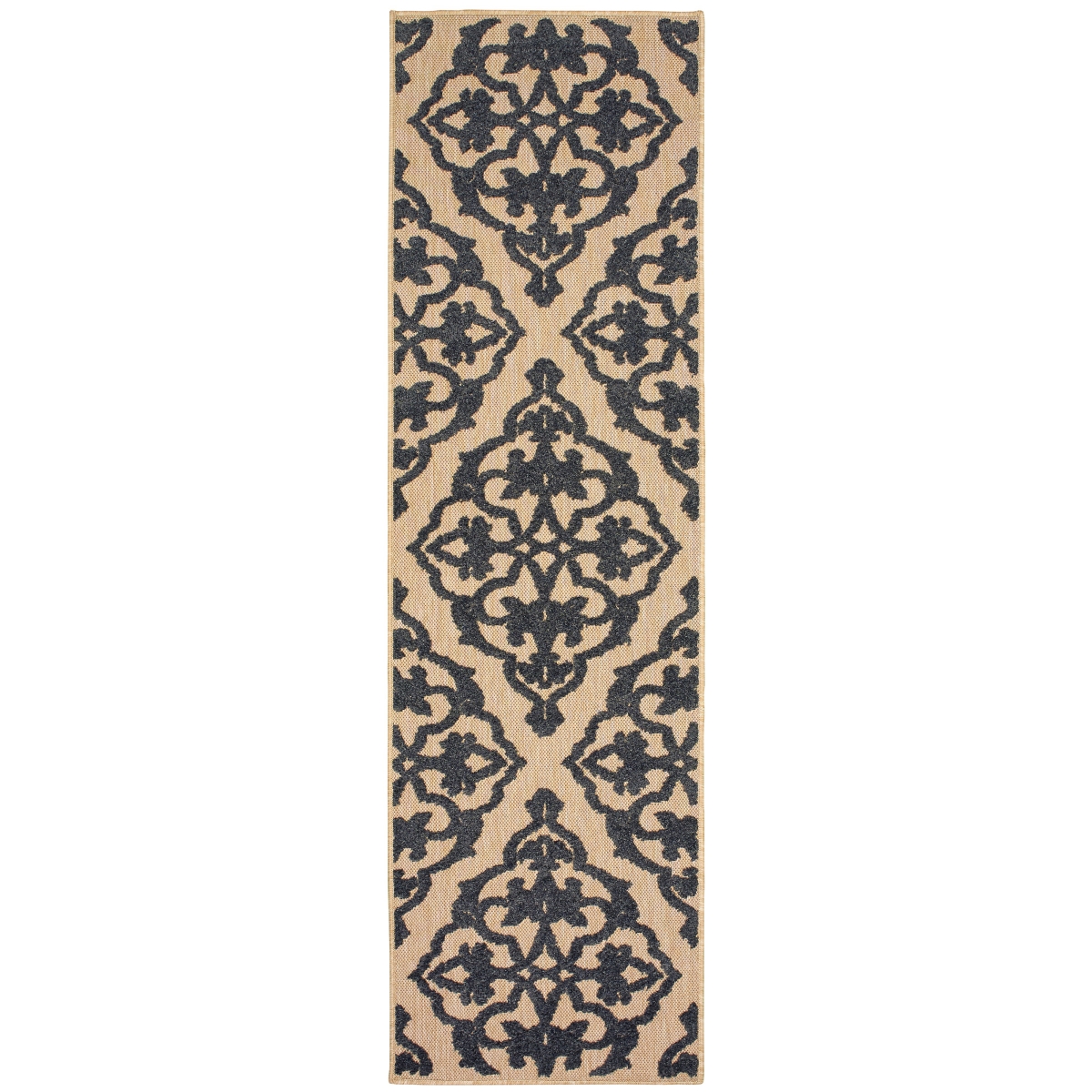 Cayman 001B9 2x8  Runner - Sand/ Charcoal-Polypropylene
