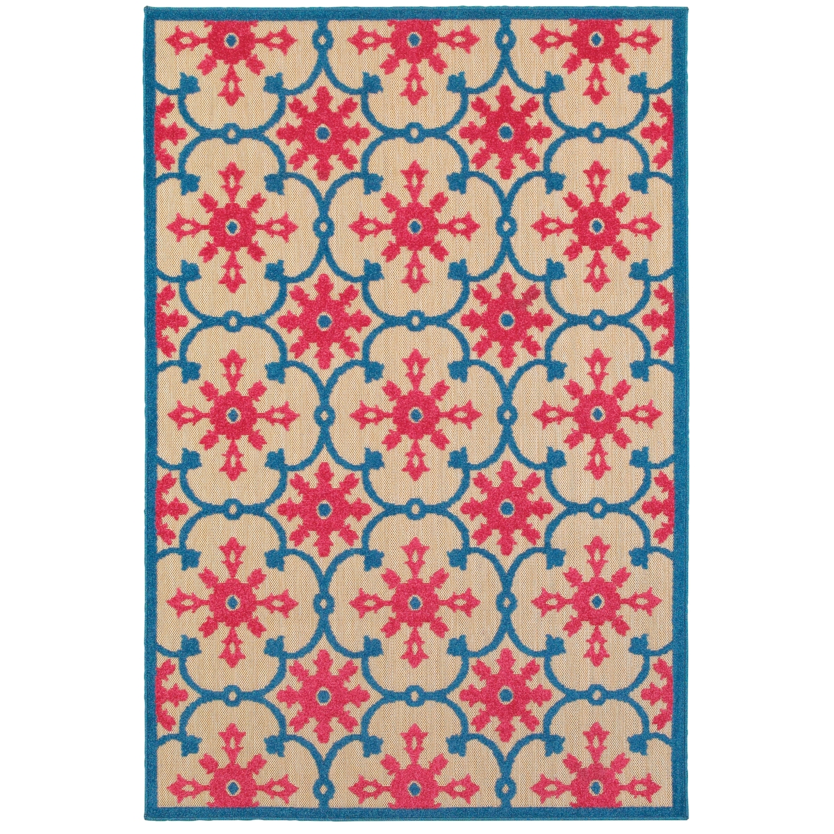 Cayman 190L9 4x6  Rectangle - Sand/ Pink-Polypropylene