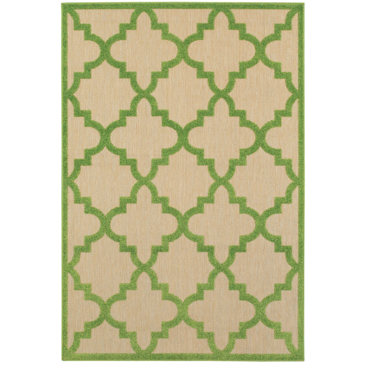 Cayman 660F9 10x13  Rectangle - Sand/ Green-Polypropylene