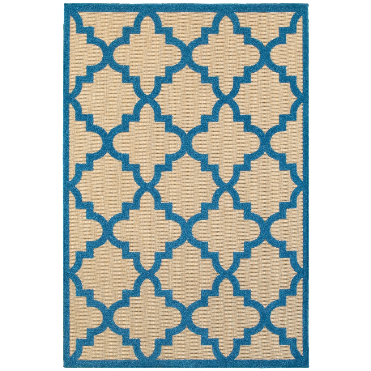 Cayman 660L9 10x13  Rectangle - Sand/ Blue-Polypropylene