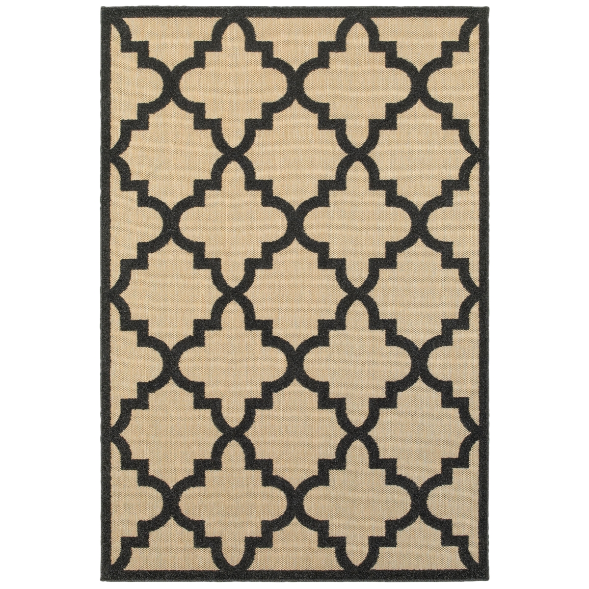 Cayman 660N9 6x9  Rectangle - Sand/ Charcoal-Polypropylene