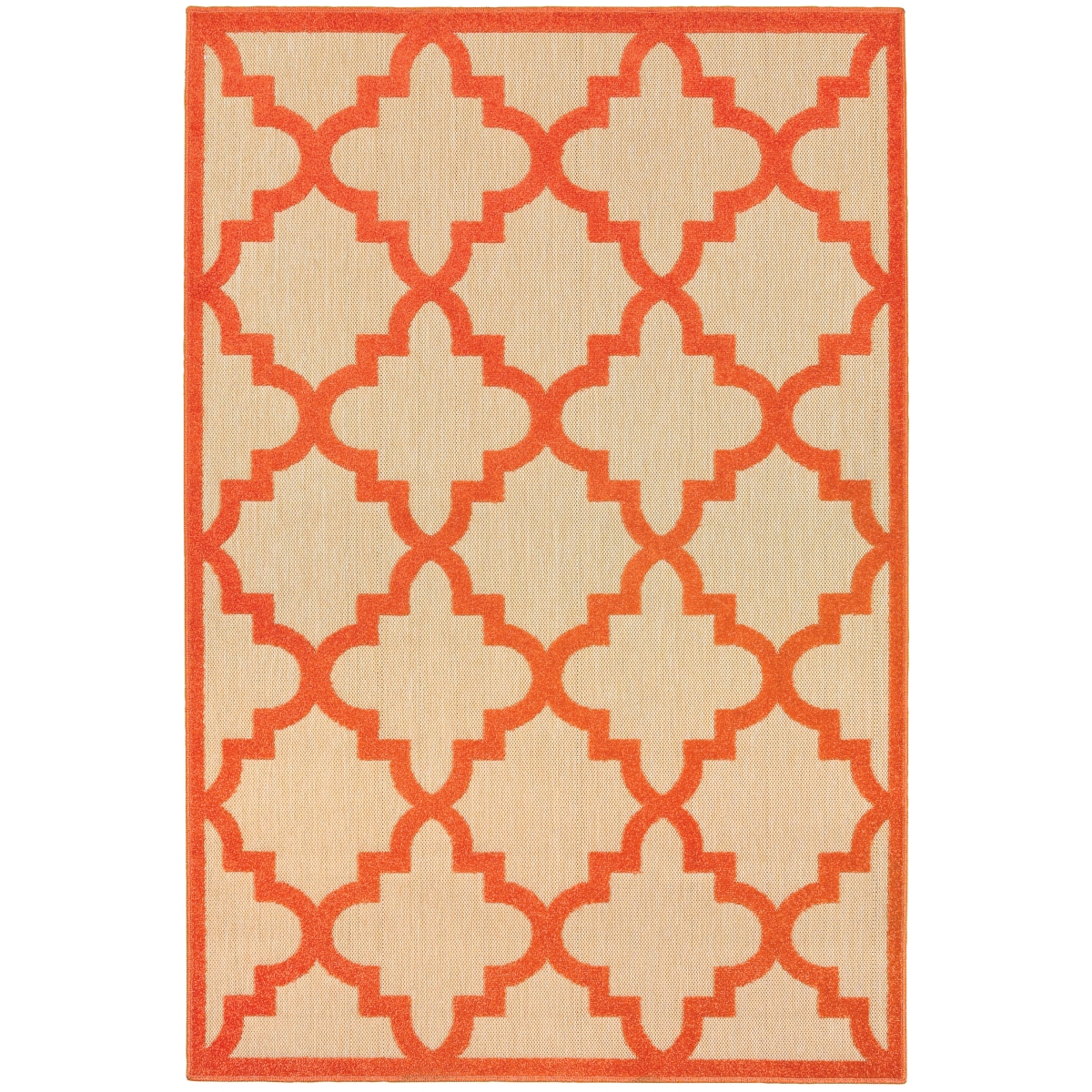 Cayman 660O9 8x11  Rectangle - Sand/ Orange-Polypropylene