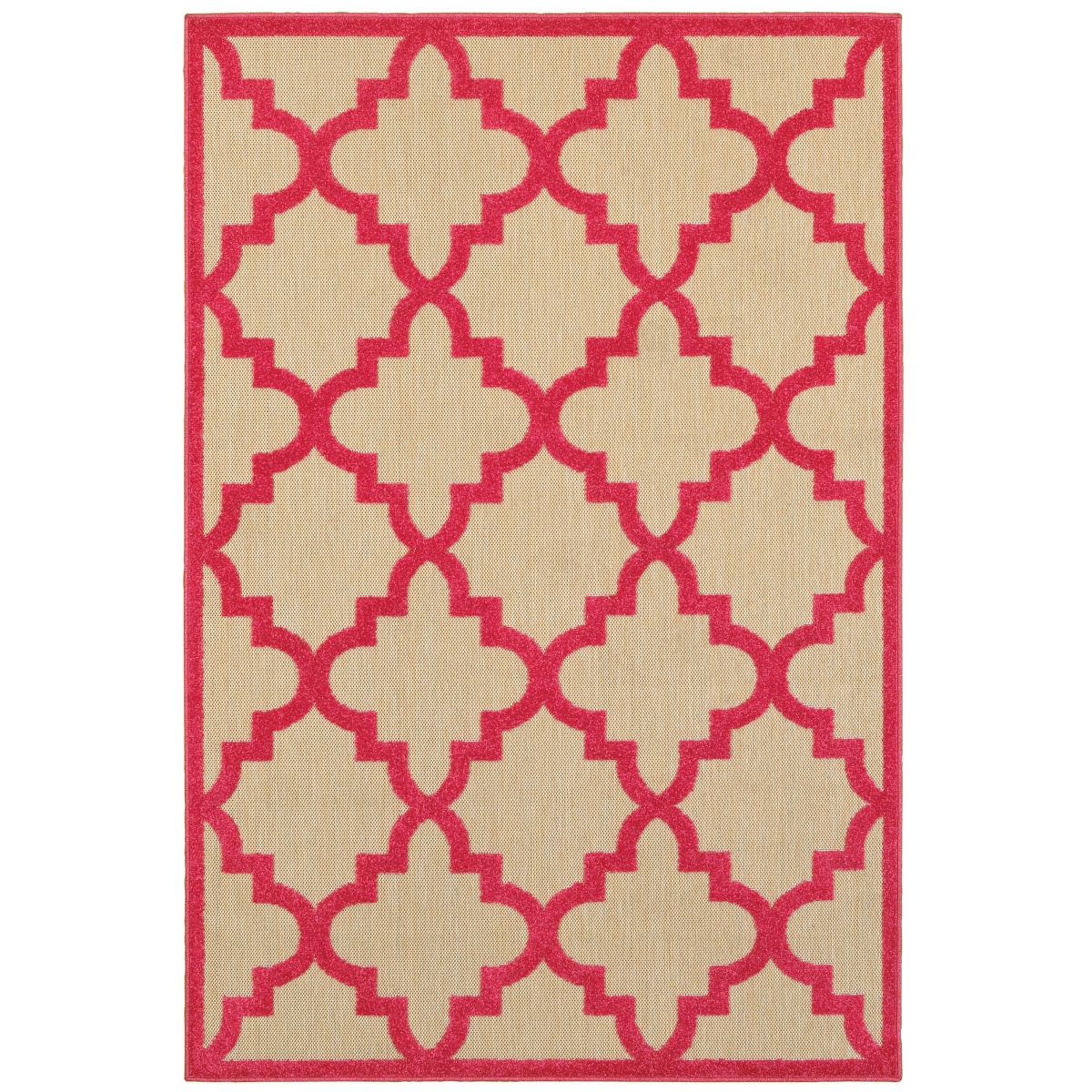 Cayman 660P9 5x8  Rectangle - Sand/ Pink-Polypropylene