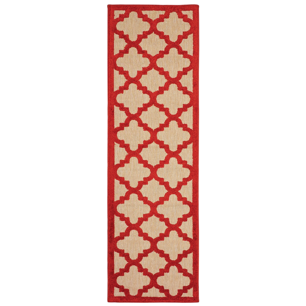Cayman 660R9 2x8  Runner - Sand/ Red-Polypropylene