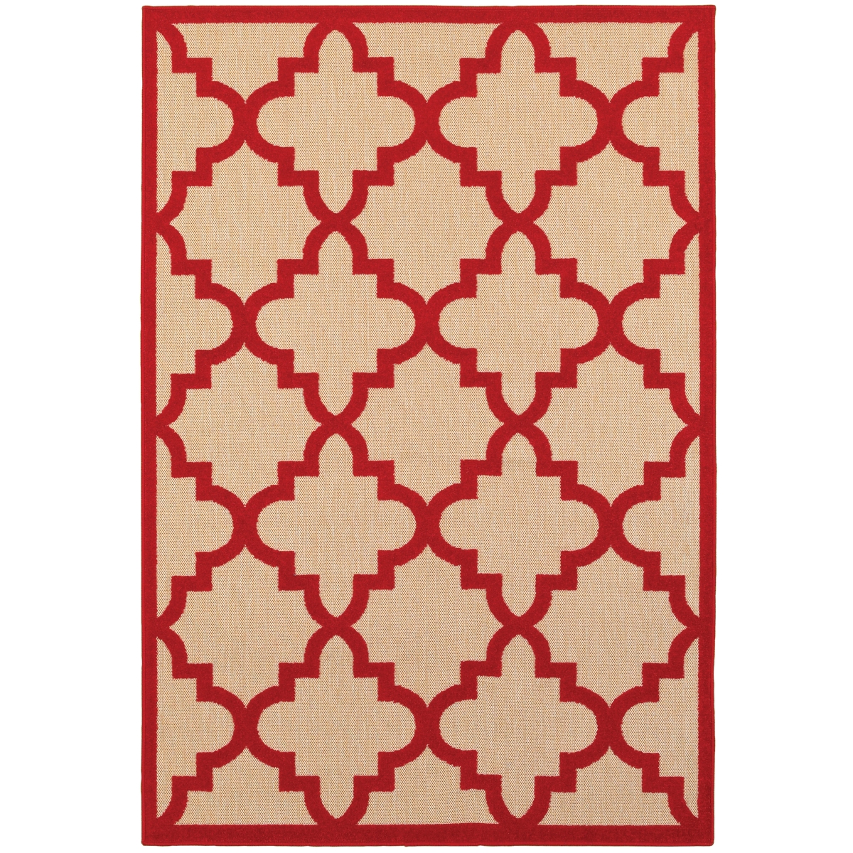 Cayman 660R9 6x9  Rectangle - Sand/ Red-Polypropylene