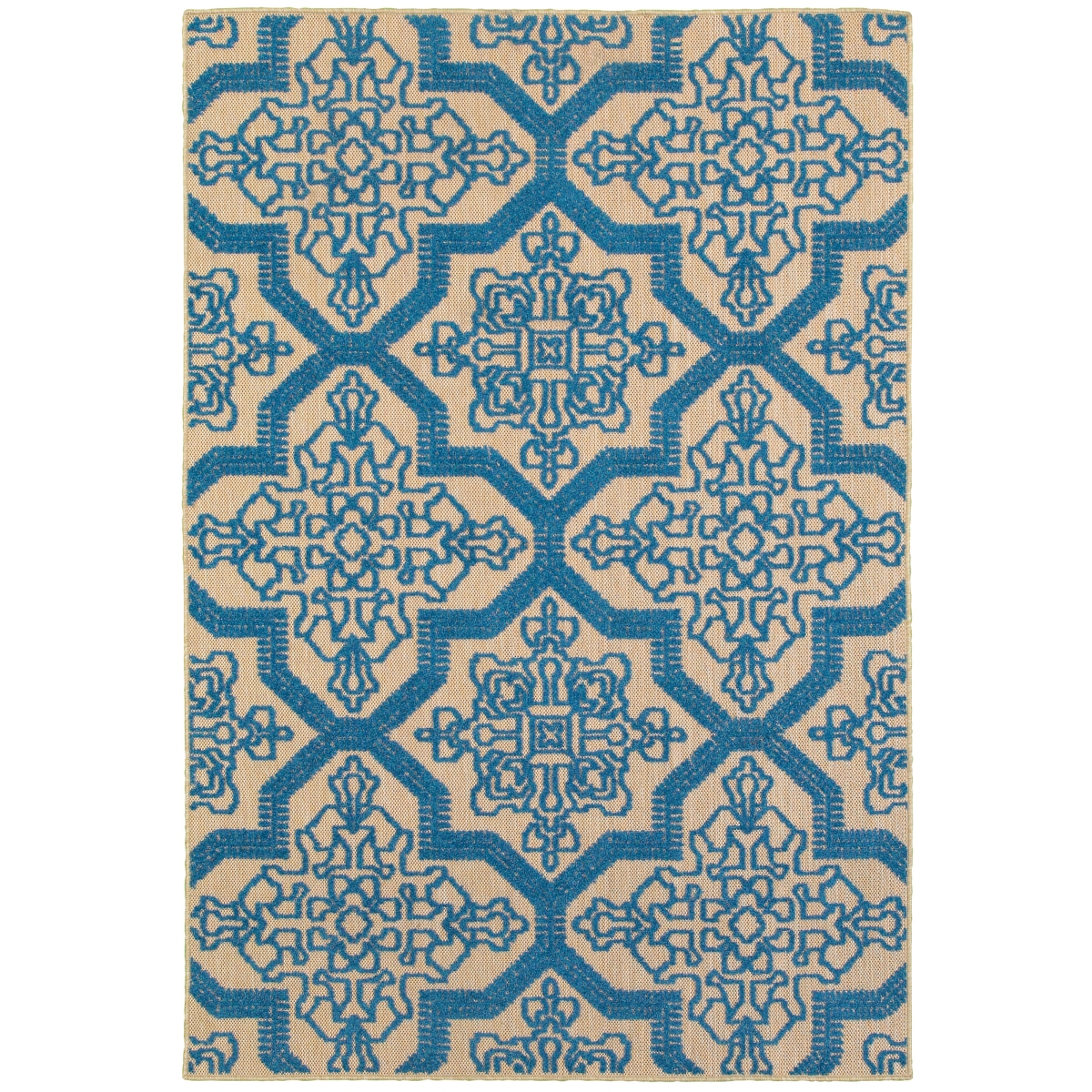 Cayman 2541M 8x11  Rectangle - Sand/ Blue-Polypropylene