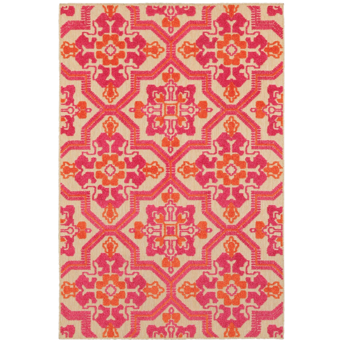 Cayman 2541V 2x4  Rectangle - Sand/ Pink-Polypropylene