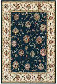 1 x 3 ft. 10 in. Rectangle Kashan Area Rug, Navy & Ivory