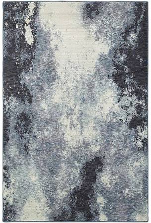 E8000B076365ST 2 x 12 ft. 6 in. Evolution Area Rug, Navy & Ivory