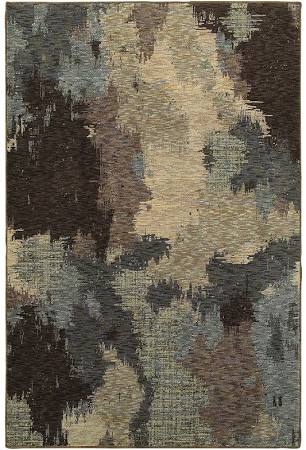 E8011B076365ST 2 x 12 ft. 6 in. Evolution Area Rug, Blue & Brown