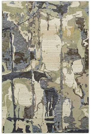 E8027A076365ST 2 x 12 ft. 6 in. Evolution Area Rug, Blue & Grey