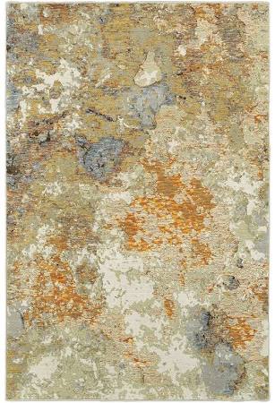 E8031B076365ST 2 x 12 ft. 6 in. Evolution Area Rug, Gold & Beige