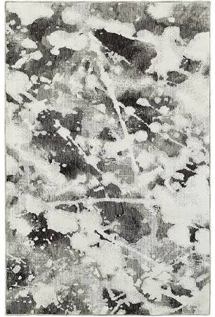 E8035B076365ST 2 x 12 ft. 6 in. Evolution Area Rug, Charcoal & White