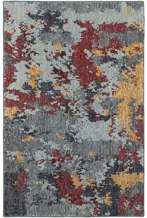 E8036C076365ST 2 x 12 ft. 6 in. Evolution Area Rug, Blue & Red