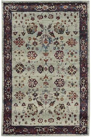 A6842D305400ST 10 x 13 ft. 2 in. Rectangle Andorra Area Rug, Stone & Red