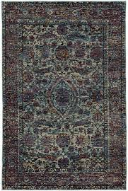 A6842B305400ST 10 x 13 ft. 2 in. Rectangle Andorra Area Rug, Blue & Purple