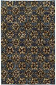 A6883C305400ST 10 x 13 ft. 2 in. Rectangle Andorra Area Rug, Blue & Gold