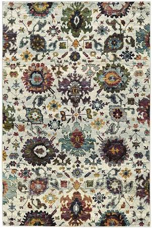 A7129A305400ST 10 x 13 ft. 2 in. Rectangle Andorra Area Rug, Stone & Multicolor
