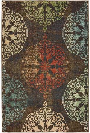D8522C300390ST 9 ft. 10 in. x 12 ft. 10 in. Rectangle Dawson Area Rug, Brown & Multicolor