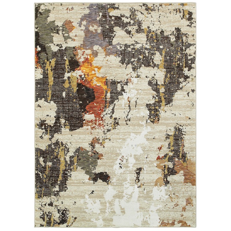 Evolution Area Rug - Beige - 3 ft. 3 in. x 5 ft. 2 in. - Abstract Design