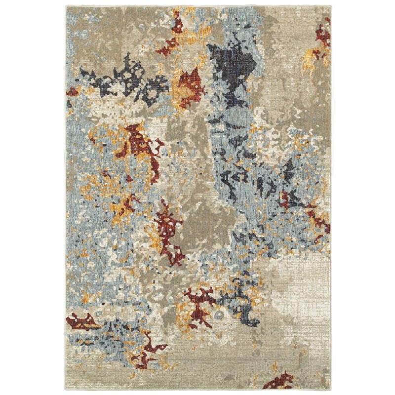 Evolution Contemporary Area Rug - Beige - 1 ft. 10 in. x 3 ft. 2 in. - Abstract Design