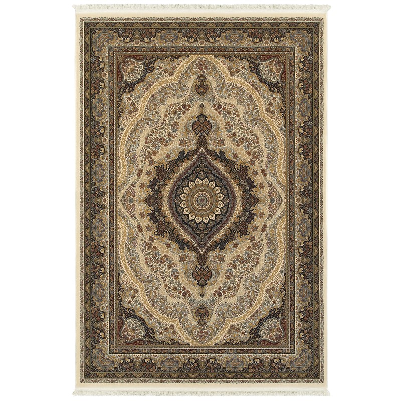 Masterpiece Traditional Area Rug - Ivory - 7'10in. x 10'10in. - Luxurious Polypropylene