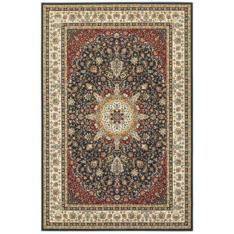 K119U1160230ST 5 ft. 3 in. x 7 ft. 6 in. Kashan Traditional Area Rug, Navy