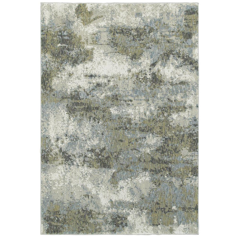 E8039E240RDST Evolution Indoor Contemporary Abstract Round Rug, Blue - 7 ft. 10 in.