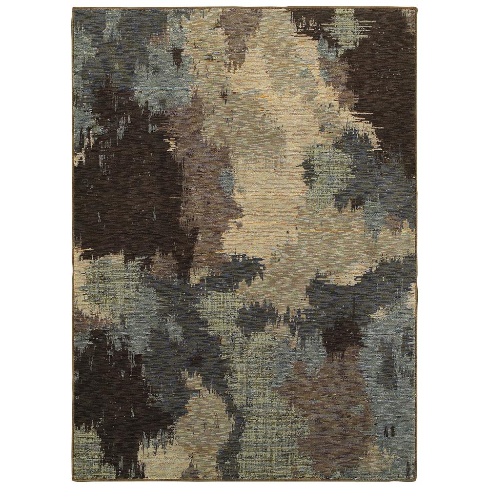 E8011B240RDST Evolution Indoor Contemporary Abstract Round Rug, Blue - 7 ft. 10 in.