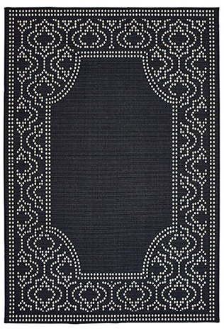 M1247K259396ST 8 ft. 6 in. x 13 ft. Marina Rectangle Rug - Black