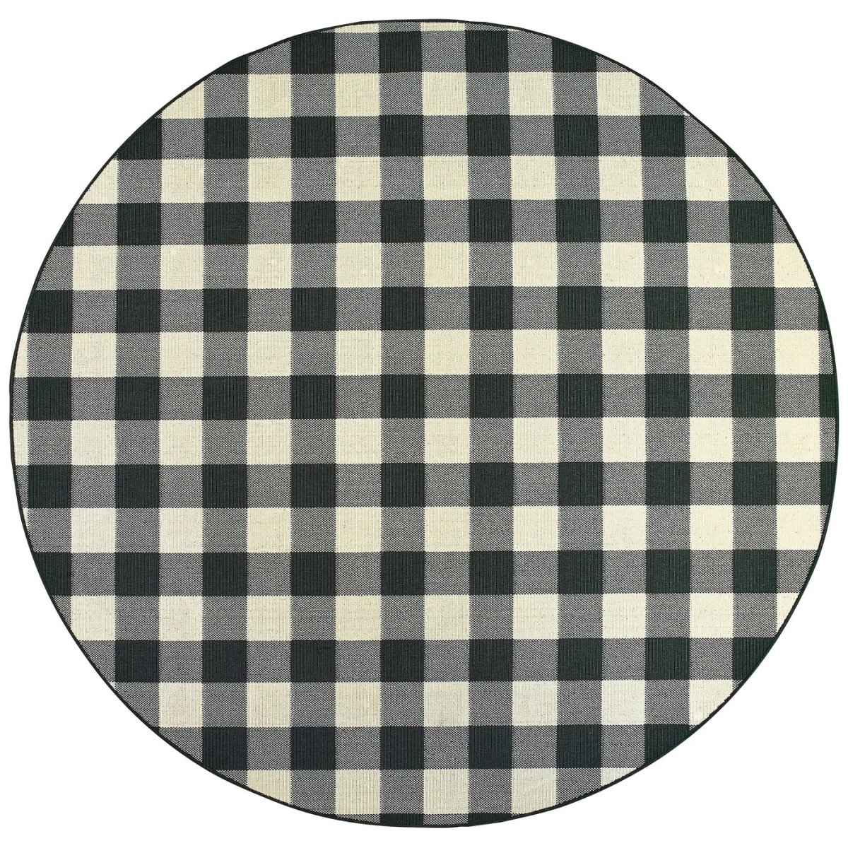7 ft. 10 in. x 7 ft. 10 in. Marina Round Rug - Black
