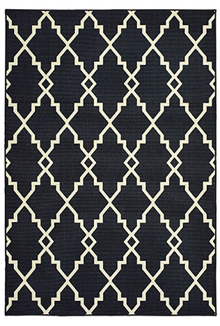 1 ft. 9 in. x 3 ft. 9 in. Marina Rectangle Rug - Black