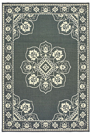 M7764E053114ST 1 ft. 9 in. x 3 ft. 9 in. Marina Rectangle Rug - Grey