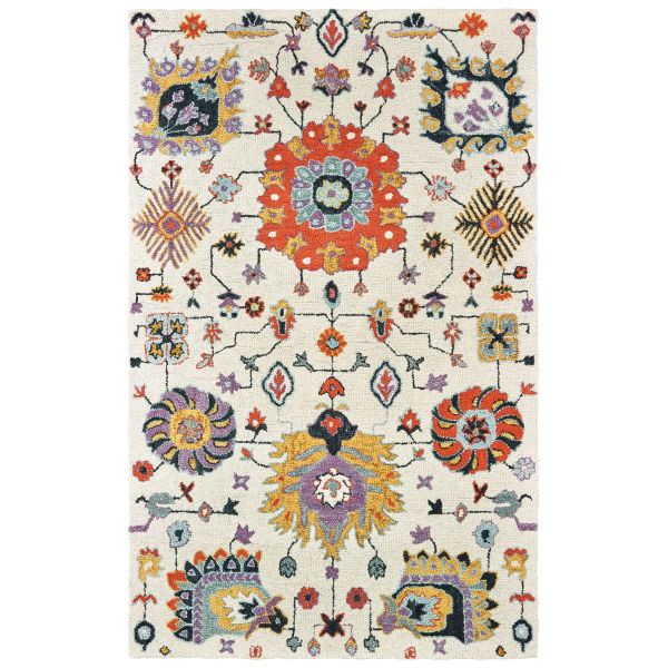Z75502244305ST 8 x 10 ft. Zahra Rectangle Rug - Ivory