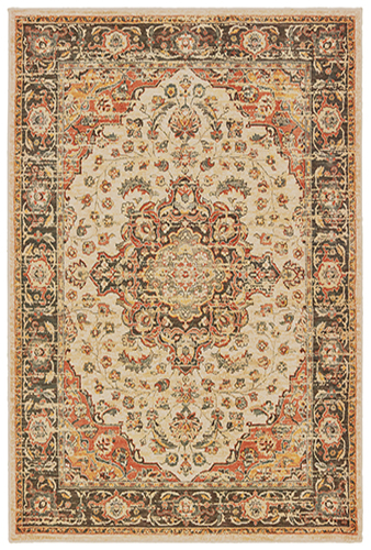 T9551A300390ST 9 ft. 10 in. x 12 ft. 10 in. Toscana Rectangular Area Rug - Ivory