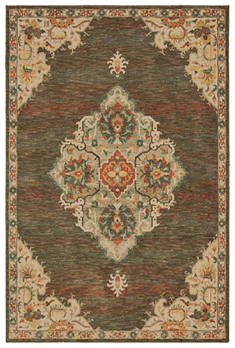 T9568C300390ST 9 ft. 10 in. x 12 ft. 10 in. Toscana Rectangular Area Rug - Charcoal