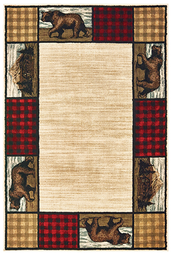 W9603L300390ST 9 ft. 10 in. x 12 ft. 10 in. Woodlands Rectangular Area Rug - Ivory