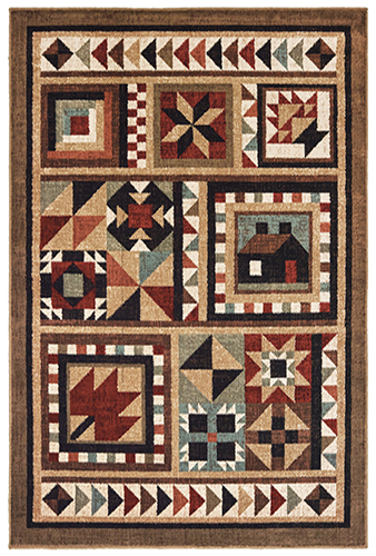 W9596A300390ST 9 ft. 10 in. x 12 ft. 10 in. Woodlands Rectangular Area Rug - Brown