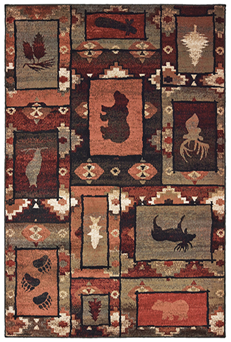 W9601D300390ST 9 ft. 10 in. x 12 ft. 10 in. Woodlands Rectangular Area Rug - Brown